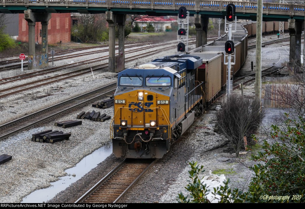 CSX 812 leads an empty coal train